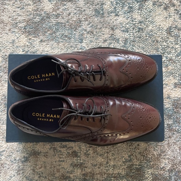 Cole Haan Hamilton GRND WNG Ox shoes US 9.5 color cordovan box